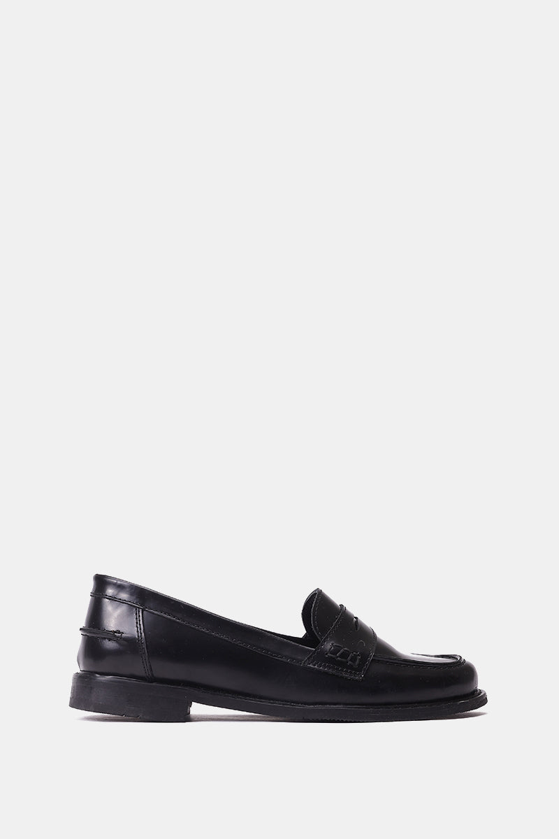 NAVY VERNE LEATHER PENNY LOAFERS