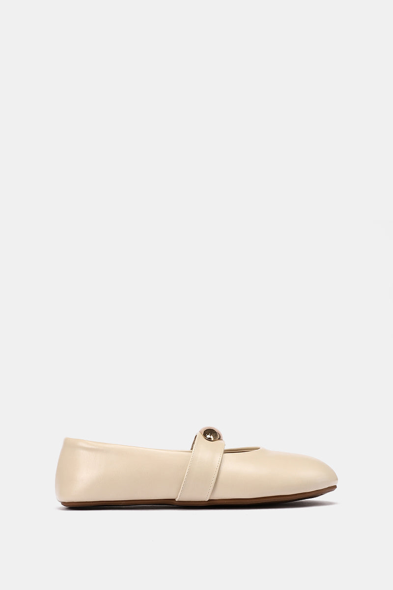 GOLD BUCKLE BEIGE MARY JANE