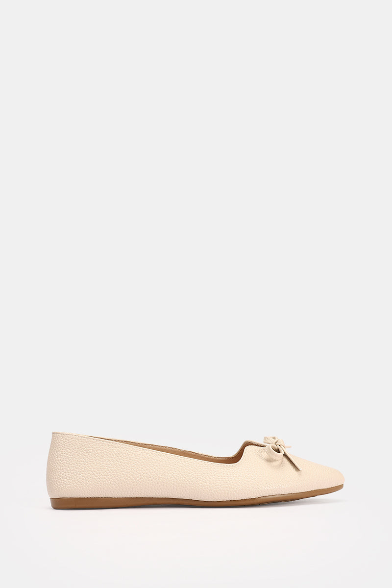 LEATHER KITTEN BEIGE BALLERINA