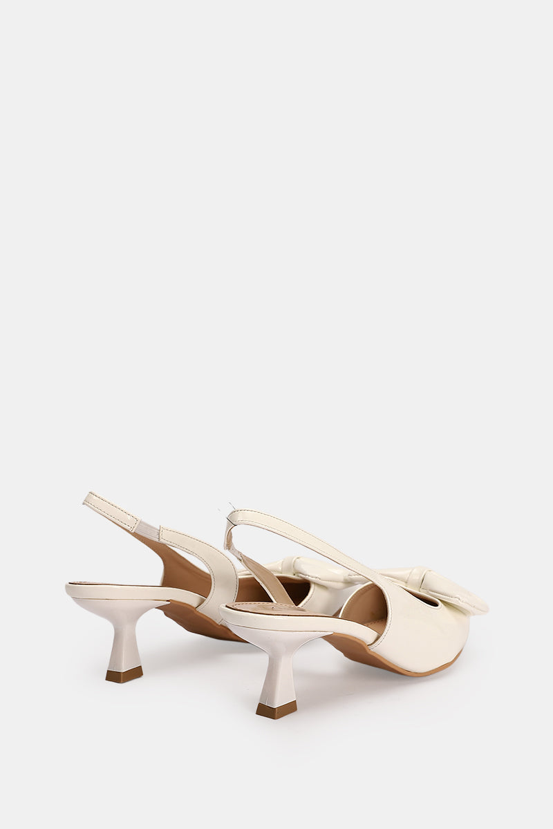 WHITE KITTEN PUMPS