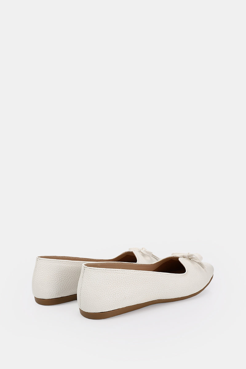 LEATHER KITTEN WHITE BALLERINA