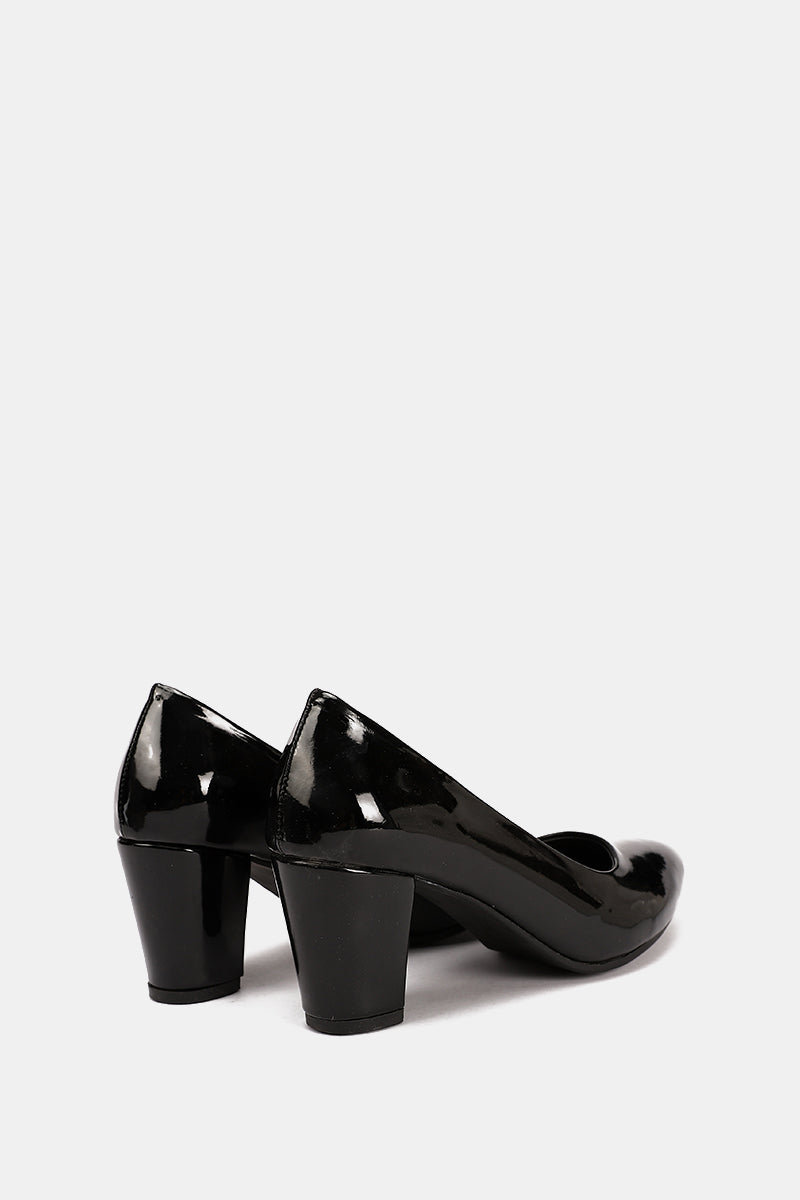 BLACK VERNE CHUNKY HEELS