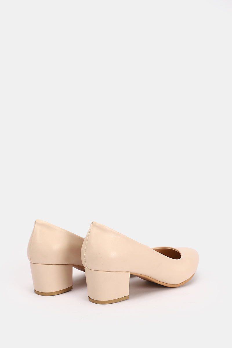 BEIGE CHUNKY PUMPS