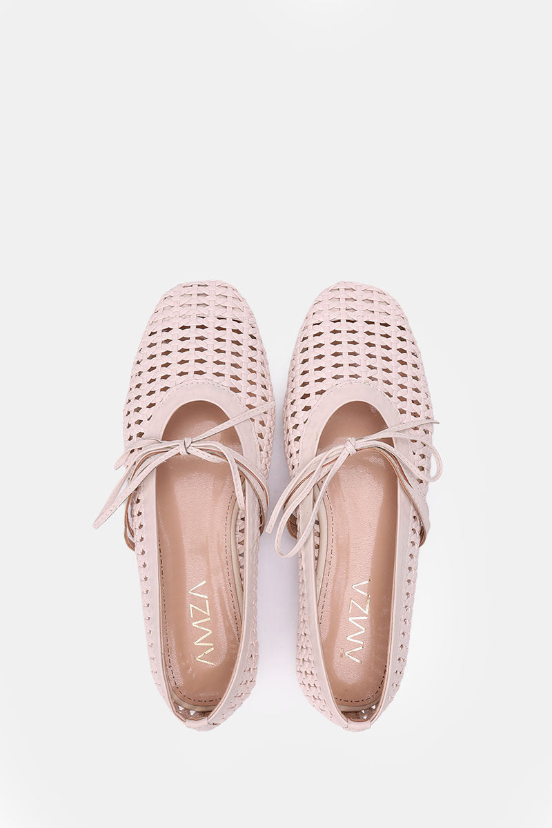 PINK BRAIDED WOVEN FLAT