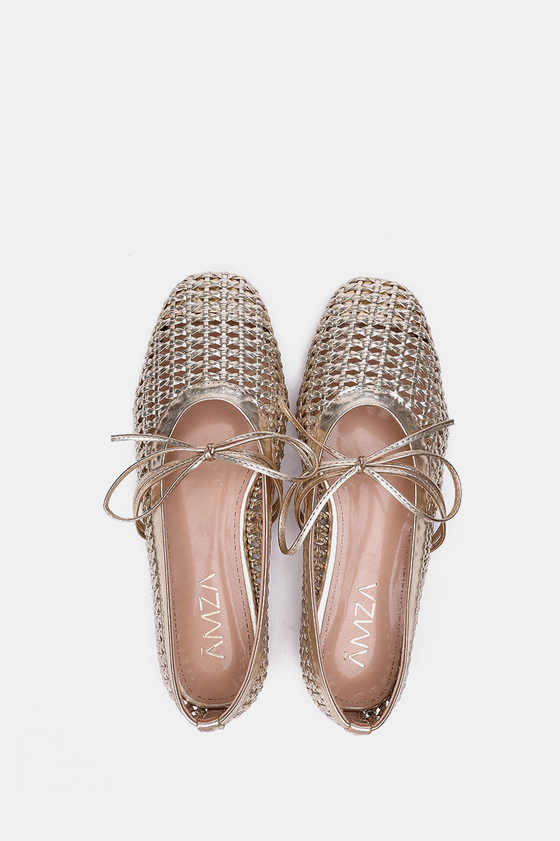 GOLD BRAIDED WOVEN FLAT
