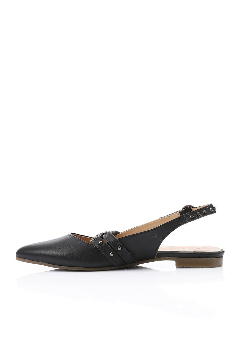 BLACK SLINGBACK FLAT