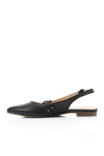 BLACK SLINGBACK FLAT