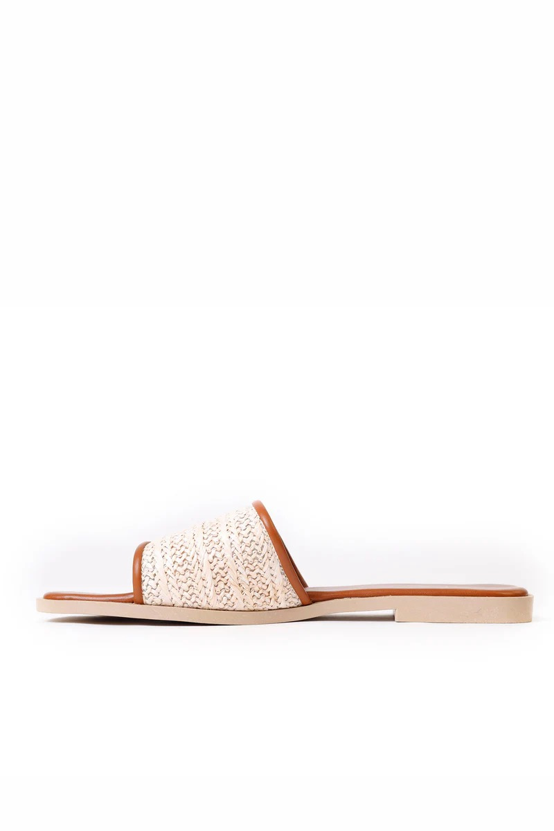 Natural Weave Slide Beige