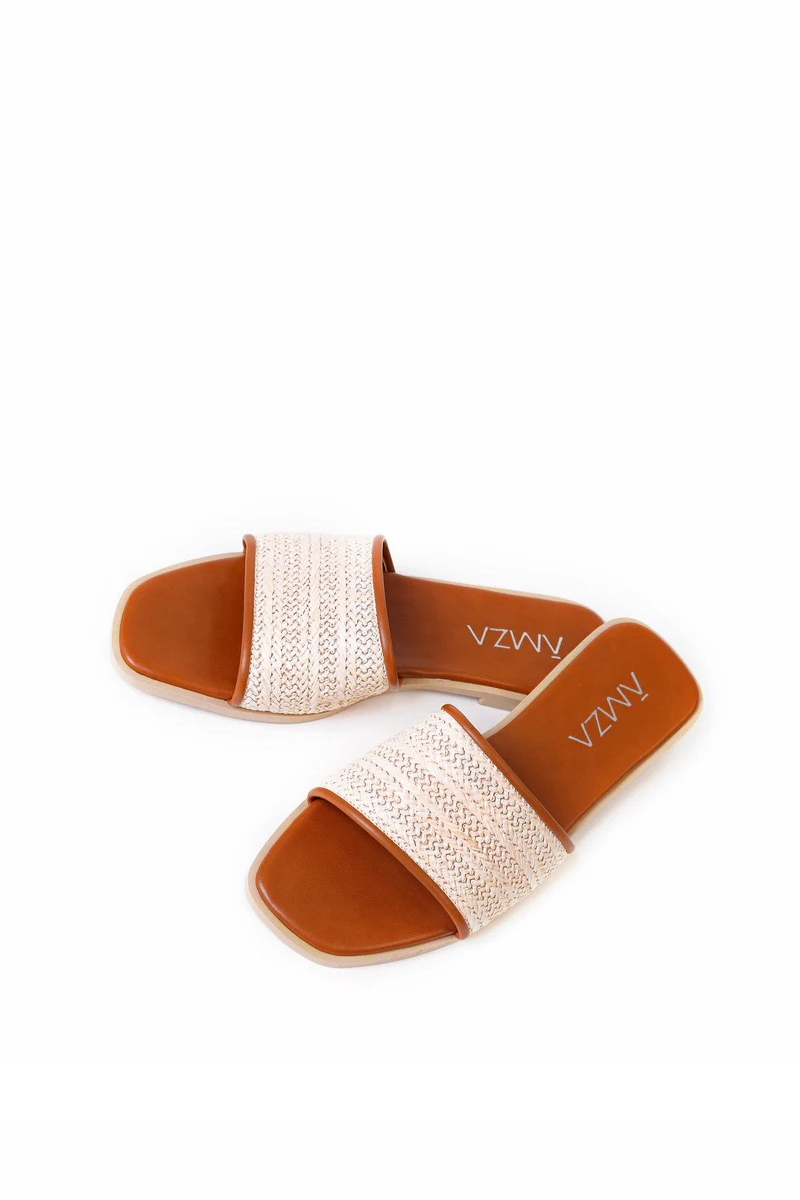 Natural Weave Slide Beige
