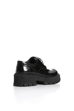 BLACK LEATHER DERBY LOAFERS