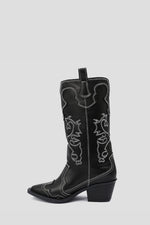 EMBROIDERED BLACK X WHITE COWBOY BOOTS