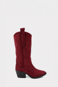 BURGUNDY EMBROIDERED COWBOY BOOTS
