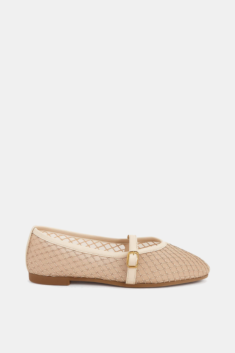 AIRBELLE BEIGE MESH BALLERINA