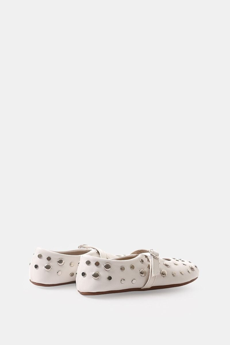 WHITE STUDDED MARY JANE