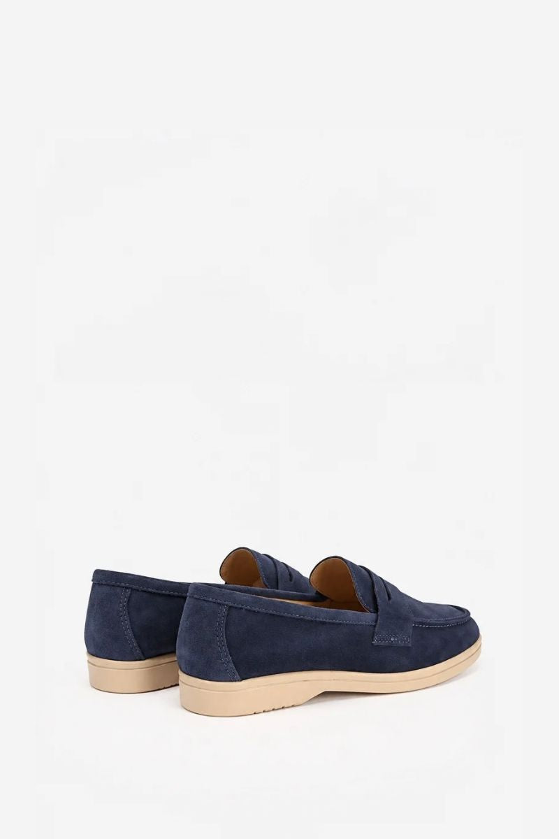NAVY LEATHER TASSEL LOAFERS