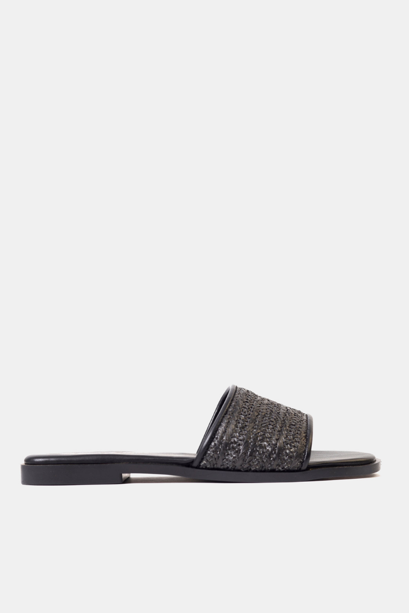 Natural Weave Black Slide