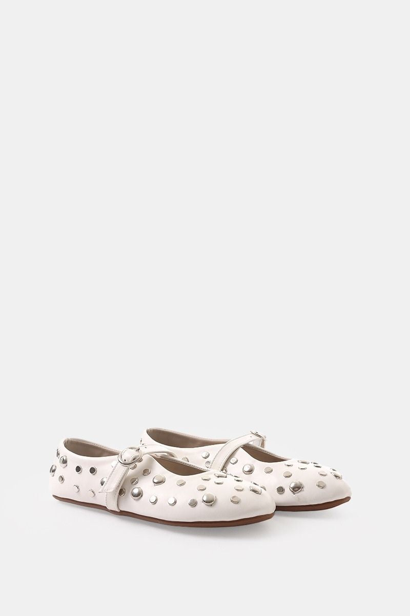 WHITE STUDDED MARY JANE