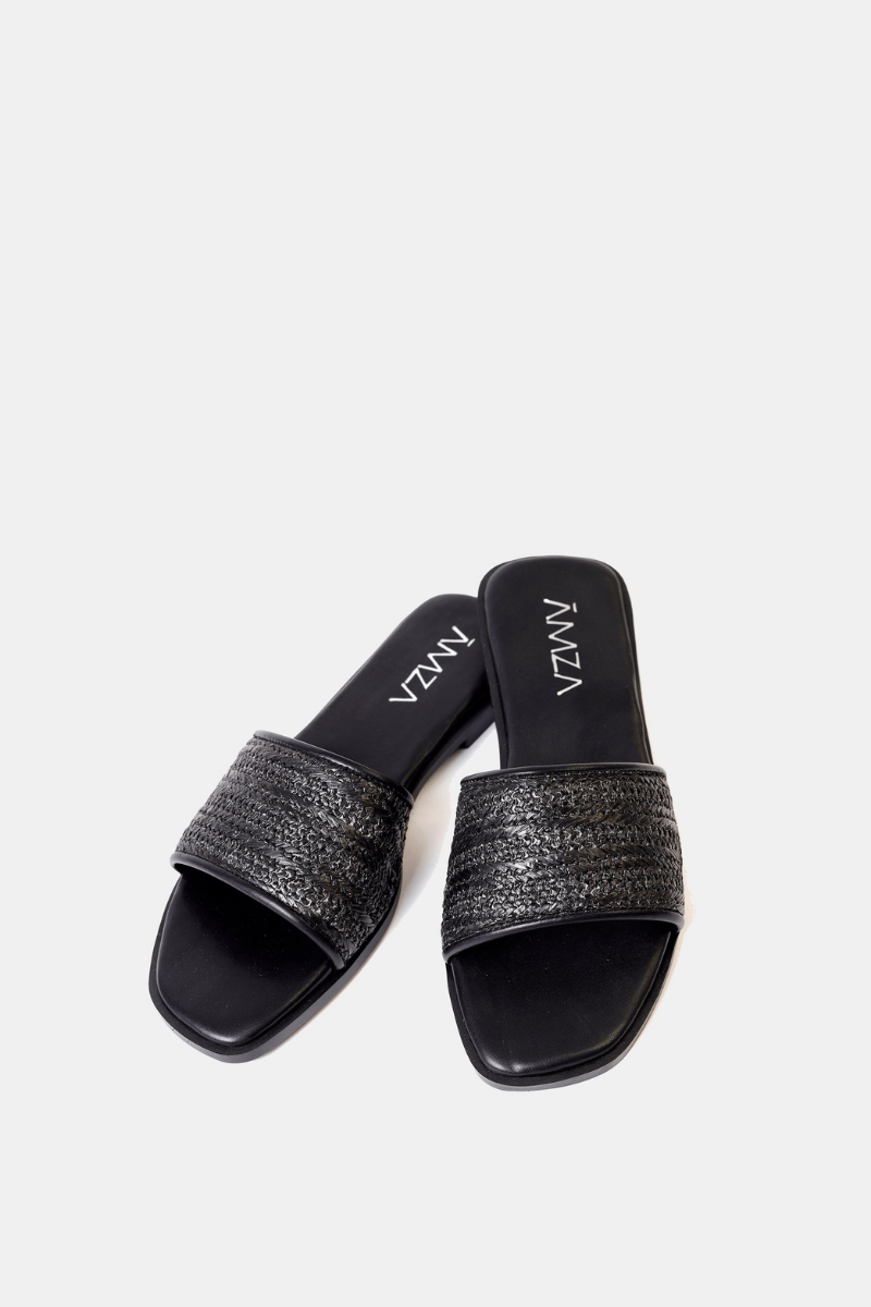 Natural Weave Black Slide