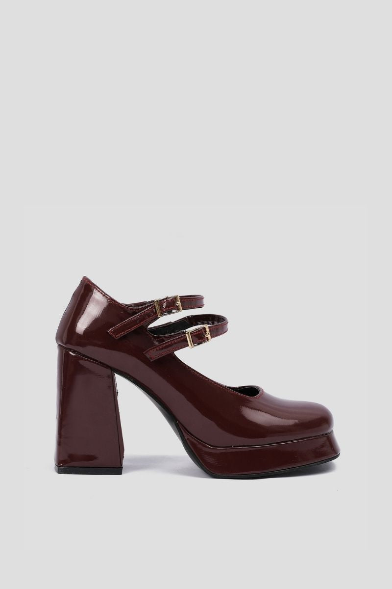BURGUNDY MARY JANE HEELS