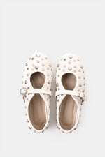 WHITE STUDDED MARY JANE