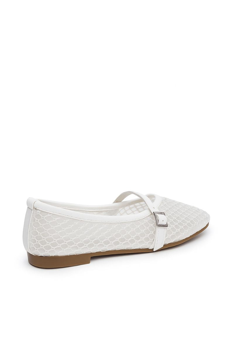 AIRBELLE WHITE MESH BALLERINA