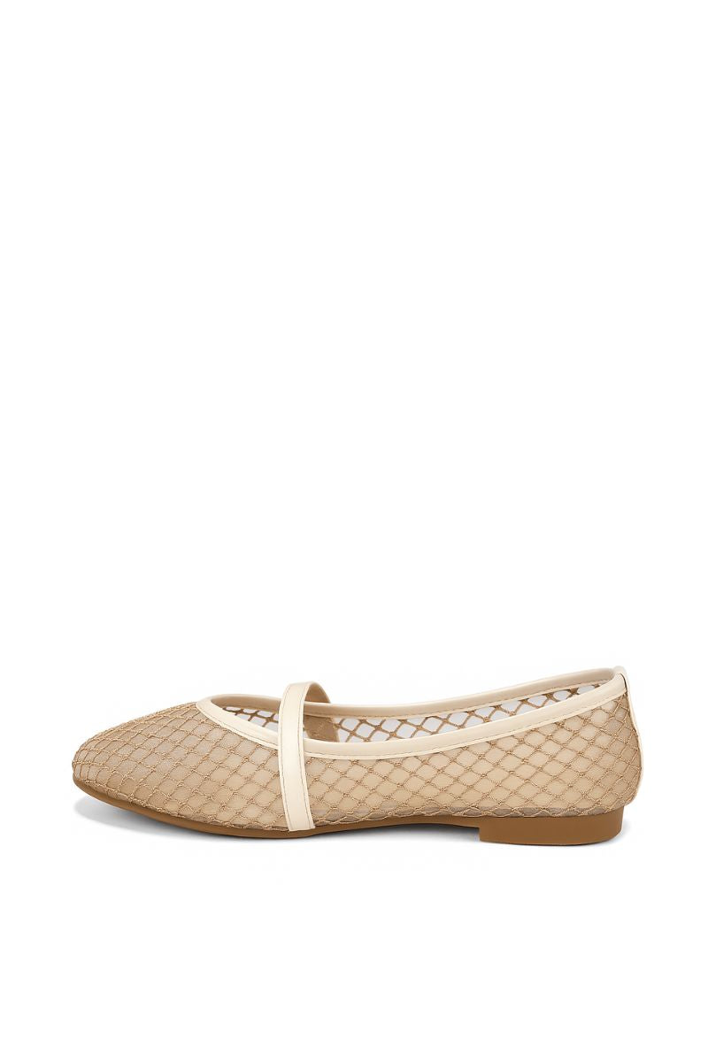 AIRBELLE BEIGE MESH BALLERINA