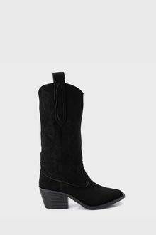 BLACK EMBROIDERED COWBOY BOOTS