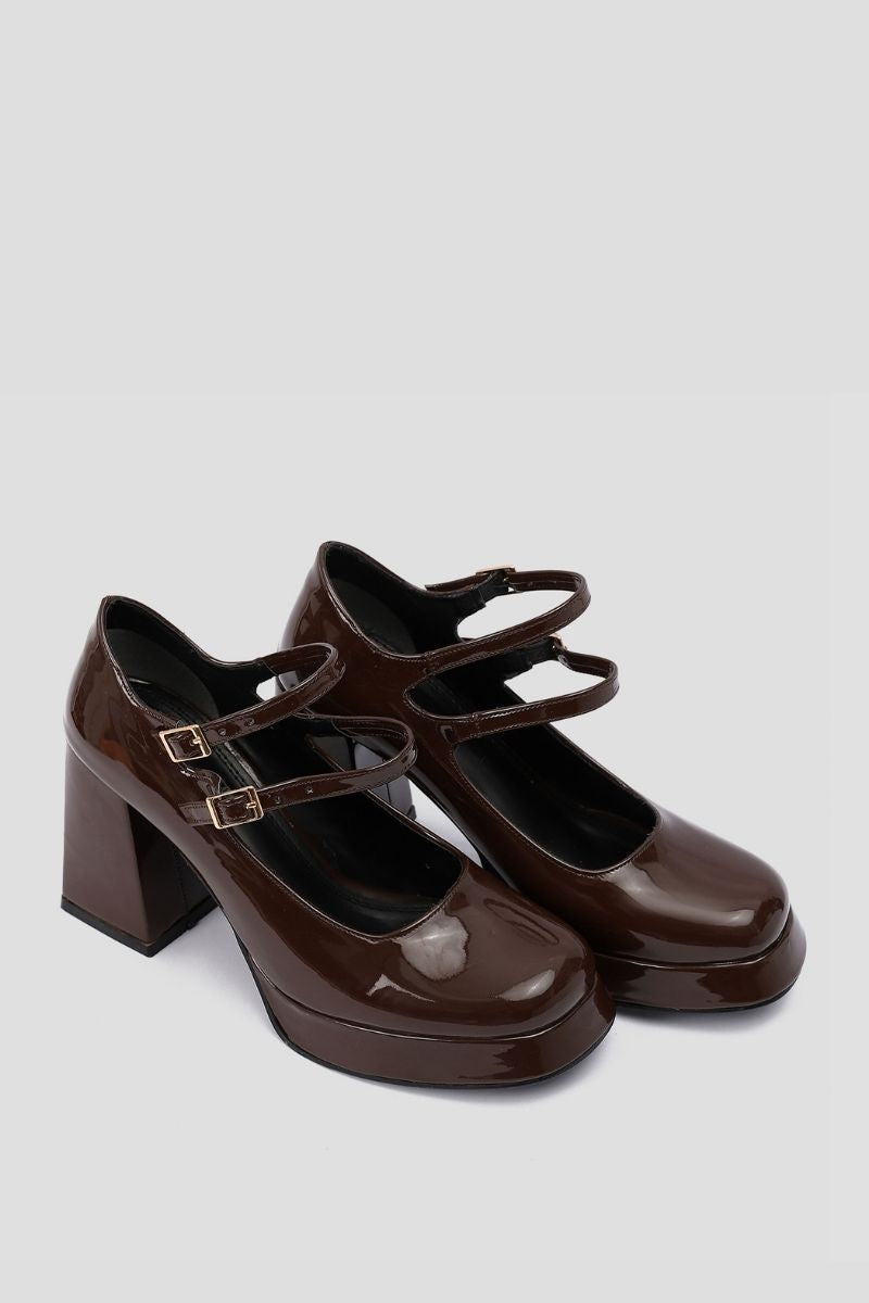 BROWN MARY JANE HEELS