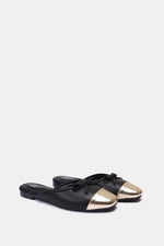 GOLD CAP-TOE BALLET MULE