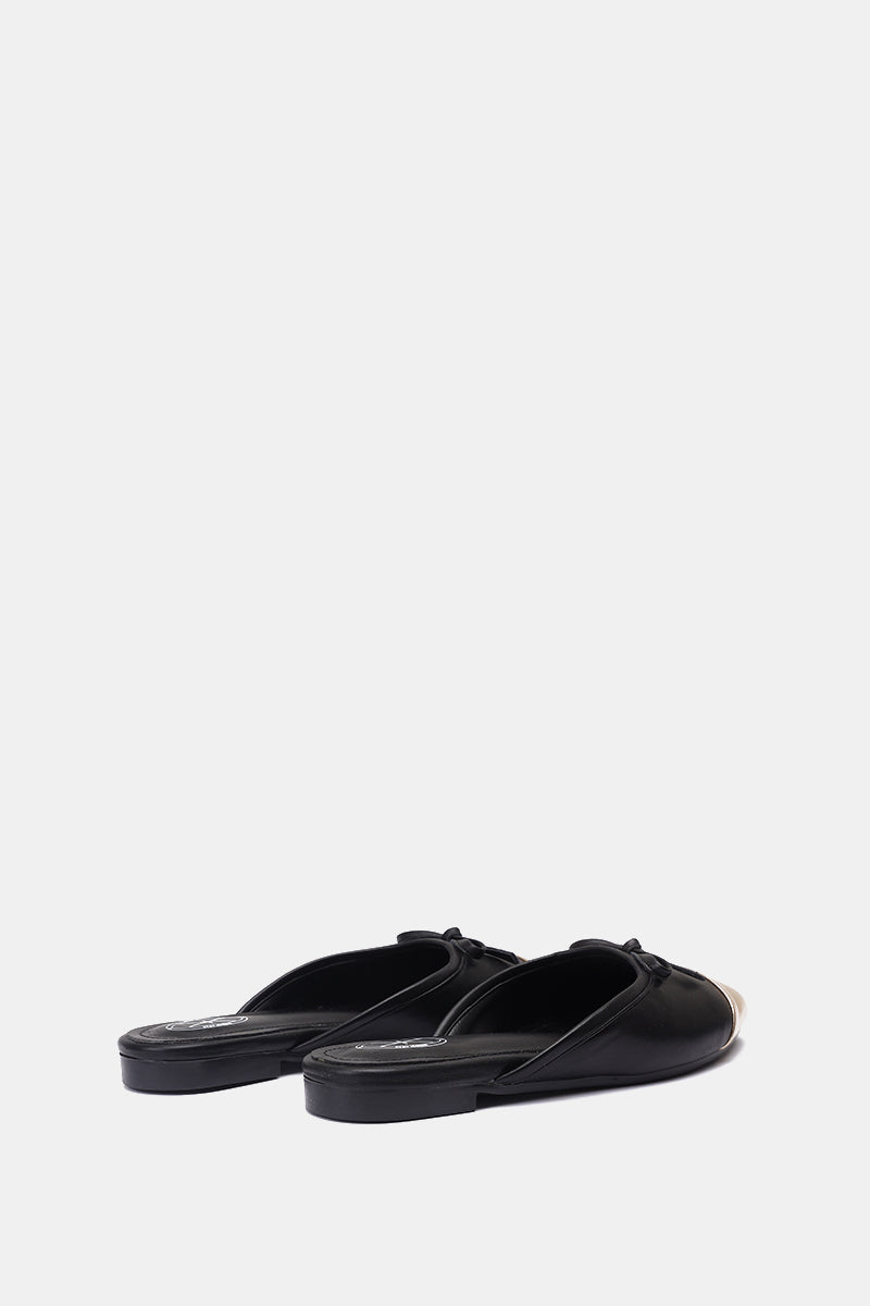 GOLD CAP-TOE BALLET MULE