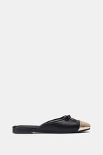 GOLD CAP-TOE BALLET MULE