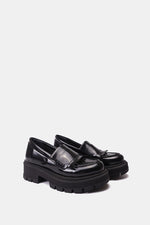 BLACK CHUNKY KILTIE LOAFER