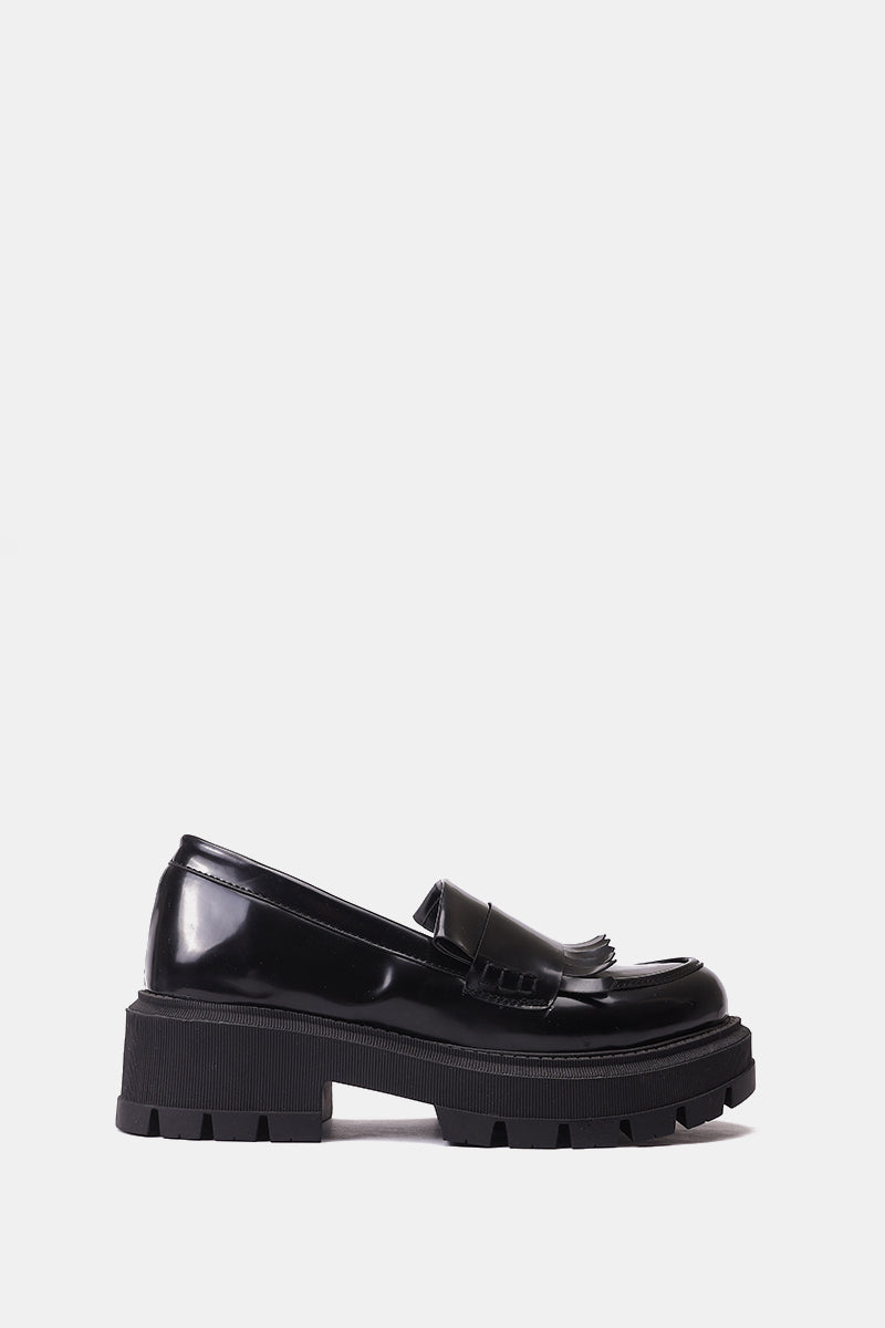 BLACK CHUNKY KILTIE LOAFER