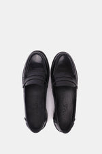 GLOSSY BLACK LEATHER PENNY LOAFERS