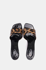 HAVAN LEOPARD PRINT SQUARE-TOE SANDALS