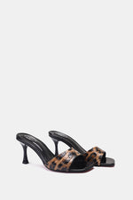 HAVAN LEOPARD PRINT SQUARE-TOE SANDALS