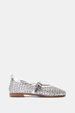 SILVER BUCKLE BRAIDED WOVEN FLAT