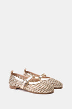 GOLD BUCKLE BRAIDED WOVEN FLAT