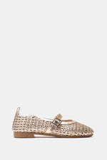 GOLD BUCKLE BRAIDED WOVEN FLAT