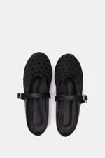BLACK POLKA MESH MULE