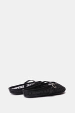 BLACK POLKA MESH MULE