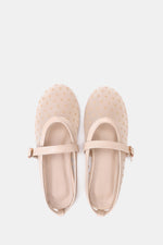 BEIGE POLKA MESH MULE