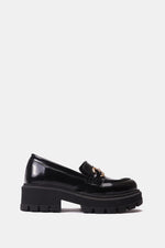 BLACK HORSEBIT CHUNKY LOAFER