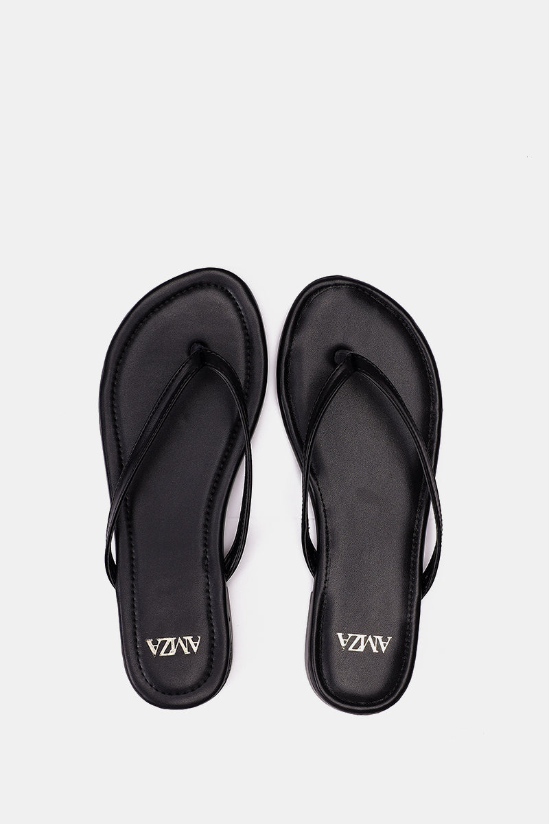 BLACK THONG FLAT SANDAL