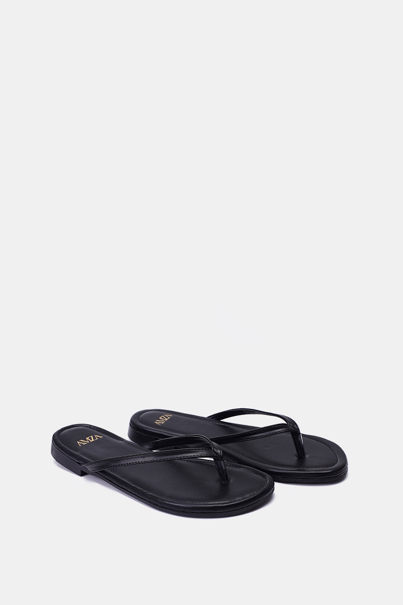 BLACK THONG FLAT SANDAL