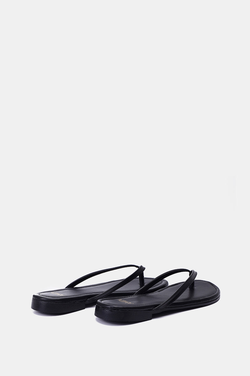 BLACK THONG FLAT SANDAL