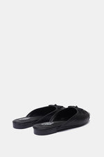 BLACK CAP-TOE BALLET MULE