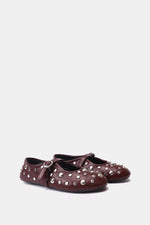 BURGUNDY STUDDED MARY JANE