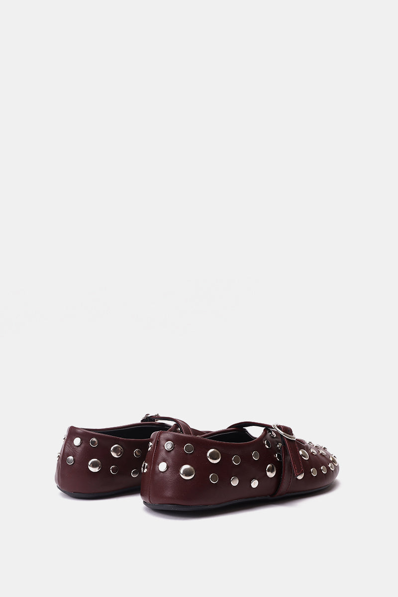 BURGUNDY STUDDED MARY JANE
