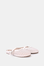 WHITE POLKA MESH MULE